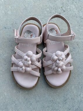 Vince Pink Floral-Strap Girls' Sandals